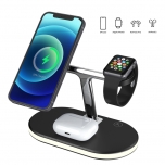 Wireless charger with 3in1 LED lamp (black)