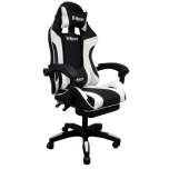 Gaming chair K4 (white / black) - with footrest and massage function