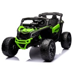 Can Am Maverick (juoda ir žalia) 4x4 (4x200W) minkšti ratai, odinė sėdynė, nuotolinio valdymo pultas, ličio jonų akumuliatorius