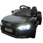 Electric car Audi R8 Spyder (black) - with soft wheels and leather seat