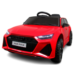 Laste elektriauto Audi RS6 GT (punane) - pehmete rataste ja nahkistmega