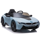 Elektromobilis BMW I8 (mėlyna) - su minkštais ratais ir odine sėdyne