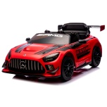 Children's electric car Mercedes GT3 Evo (red) - soft wheels, leather seat, remote control, lithium-ion battery