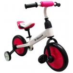 Running bike P1 (white) - pedals, auxiliary wheels