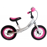 Bėgimo dviratis R3 12" (balta/rožinė) - pneumatinės padangos