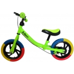 Skriešanas velosipēds R6 12" (zaļš - ar krāsainiem riteņiem)