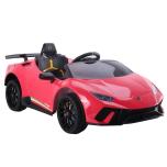 Electric car Lamborghini Huracan 4x4 (red) - with soft wheels and leather seat