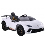 Electric car Lamborghini Huracan 4x4 (white) - with soft wheels and leather seat