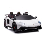 Laste elektriauto Lamborghini XXL 24V (valge) - pumbatavate rataste ja nahkistmega