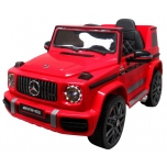 Vaikiškas elektromobilis Mercedes G63 (raudona) - odinė sėdynė, minkšti ratai