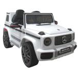 Children's electric car Mercedes G63 (white) - leather seat, soft wheels