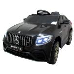 Children's electric car Mercedes GLC63s 4x4 (black) - leather seat, soft wheels