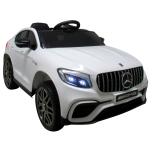 Children's electric car Mercedes GLC63s 4x4 (white) - leather seat, soft wheels