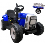 Children's electric excavator/tractor (blue) C1 + trailer (length with trailer 135cm)