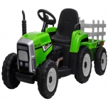 Children's electric excavator/tractor (green) C1 + trailer (length with trailer 135cm)
