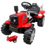 Vaikiškas elektrinis ekskavatorius/traktorius (raudonas) C2 + priekaba (ilgis su priekaba 160cm)