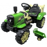 Children's electric excavator/tractor (green) C2 + trailer (length with trailer 160cm)