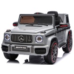 Children's electric car Mercedes G63 AMG 4x4 (Gray) - leather seat, soft wheels, remote control, lithium-ion battery
