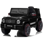 Children's electric car Mercedes G63 AMG 4x4 (black) - leather seat, soft wheels, remote control, lithium-ion battery