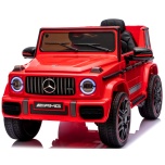 Lasten sähköauto Mercedes G63 AMG 4x4 (Punainen) - nahkaistuin, pehmeät pyörät, kaukosäädin, litiumioniakku