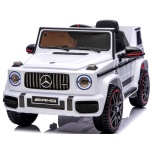 Lasten sähköauto Mercedes G63 AMG 4x4 (Valkoinen) - nahkaistuin, pehmeät pyörät, kaukosäädin, litiumioniakku