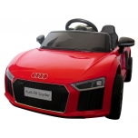 Laste elektriauto Audi R8 Spyder (Punane) - pehmete rataste ja nahkistmega