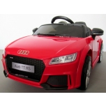 Laste elektriauto Audi TT RS (Punane) - pehmete rataste ja nahkistmega