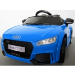 Laste elektriauto Audi TT RS (Sinine) - pehmete rataste ja nahkistmega